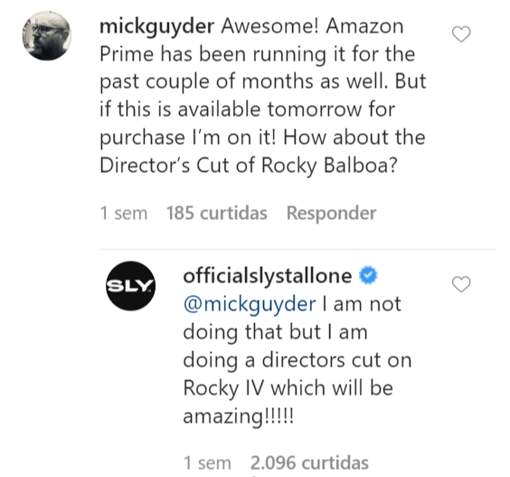 Sylvester Stallone está fazendo um novo corte de Rocky IV - 2