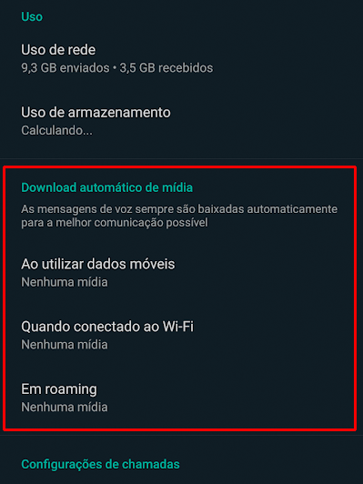 Como impedir que o WhatsApp baixe fotos e vídeos automaticamente - 5