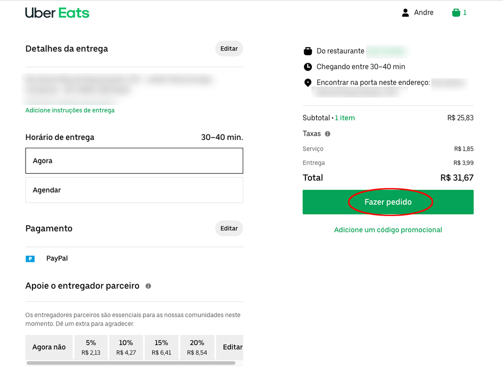Como pedir comida no Uber Eats pelo PC - 8