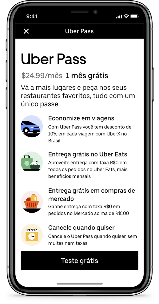 Uber lança assinatura mensal com descontos em corridas e entregas grátis - 2