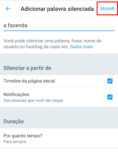 Como bloquear posts com menção à Fazenda - 7