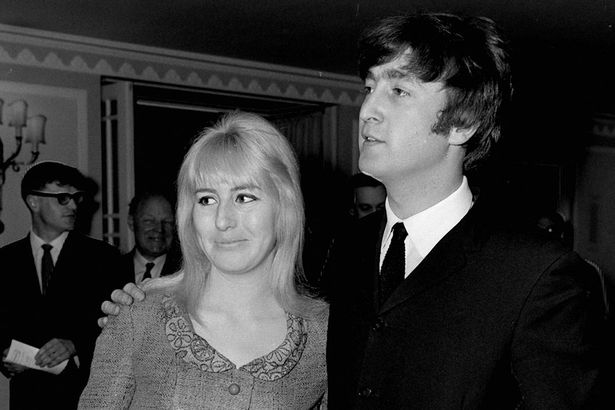 John Lennon with his wife Cynthia at Foyles Literary Lunch in 1964