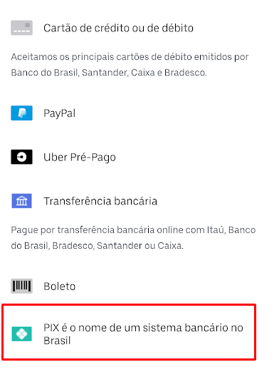 Como pagar viagens no Uber usando o Pix - 4