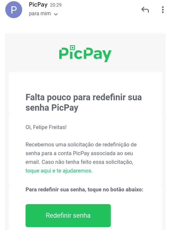 Como recuperar sua senha no PicPay - 5