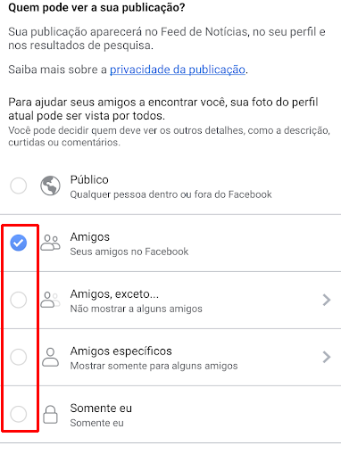 Como escolher quem pode curtir a foto de perfil do Facebook - 6