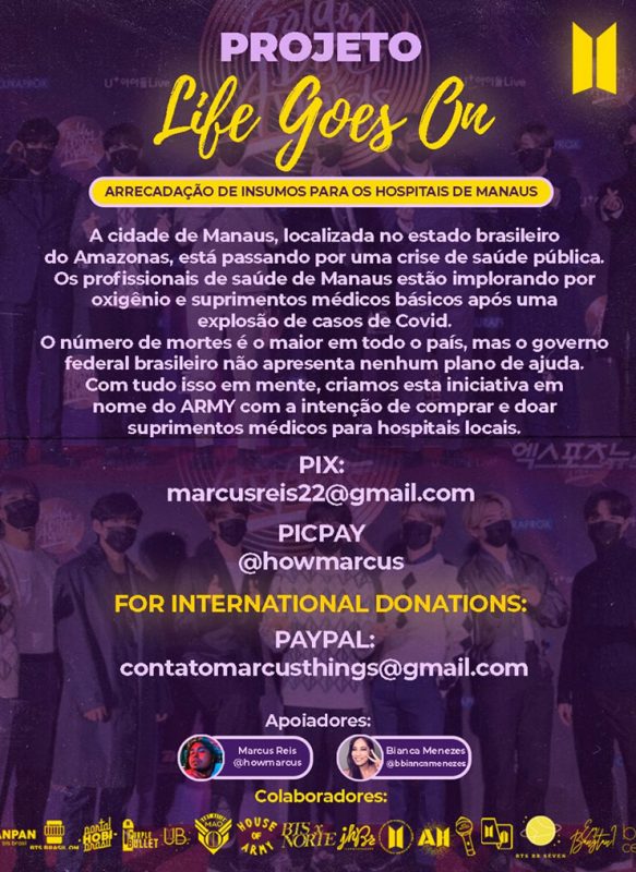 Fãs do BTS arrecadam dinheiro para ajudar pessoas em Manaus - 1