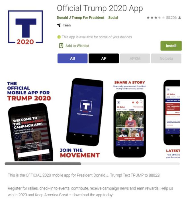App de Donald Trump é removido da Play Store por mau funcionamento - 2
