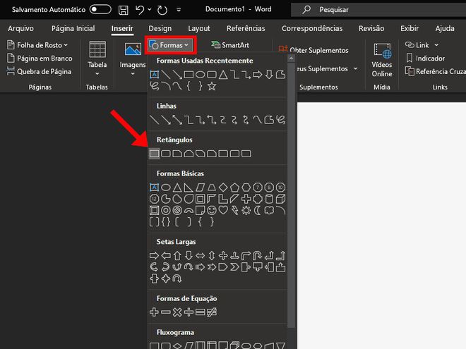 Como colocar formas no Word ou Documento do Google - 3