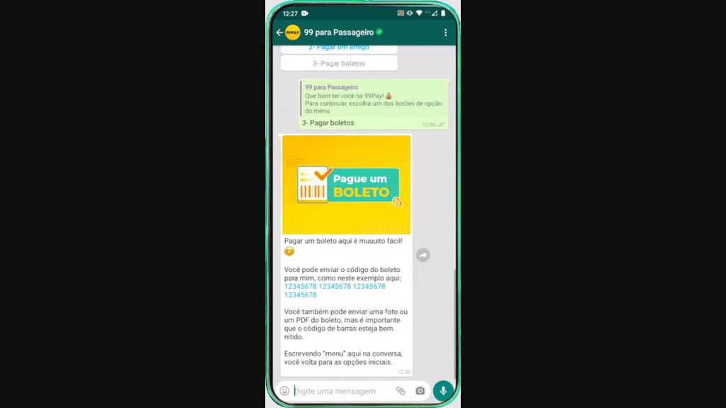 99Pay agora funciona pelo WhatsApp e está disponível em mais de 1,3 mil cidades - 3