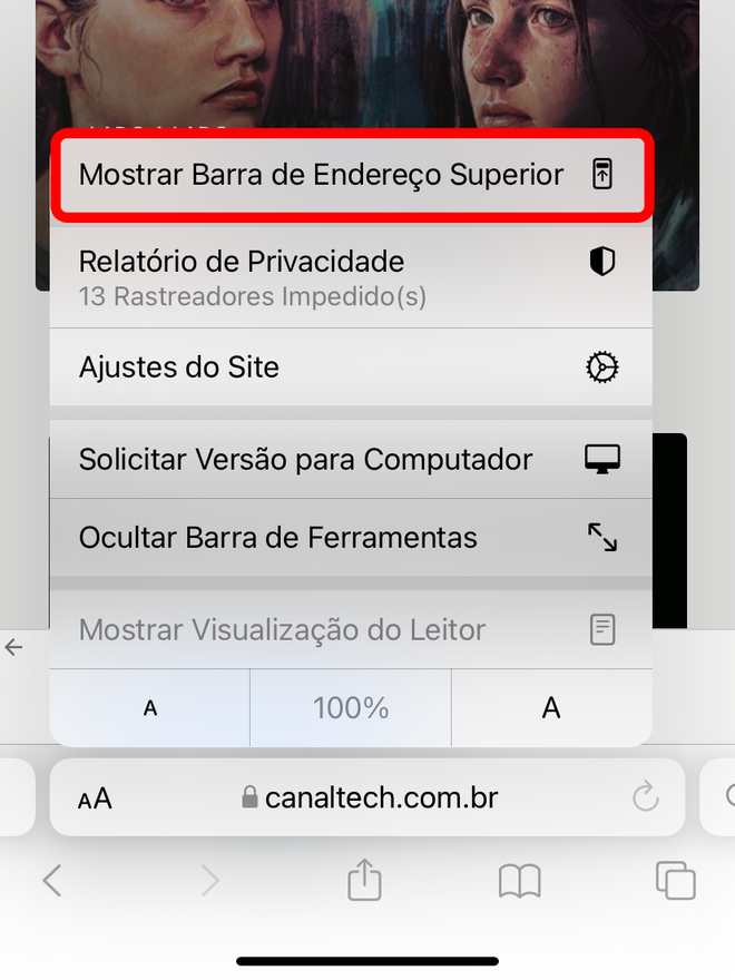 Como colocar a barra de endereço do Safari no topo - 5