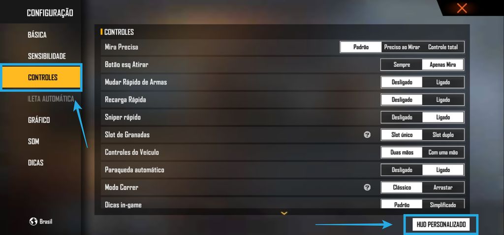 Como mudar os botões no Free Fire - 3