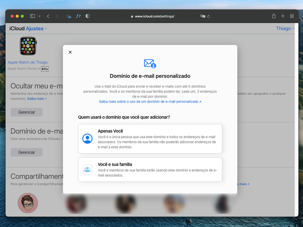 Como personalizar um domínio de e-mail no iCloud+ - 3