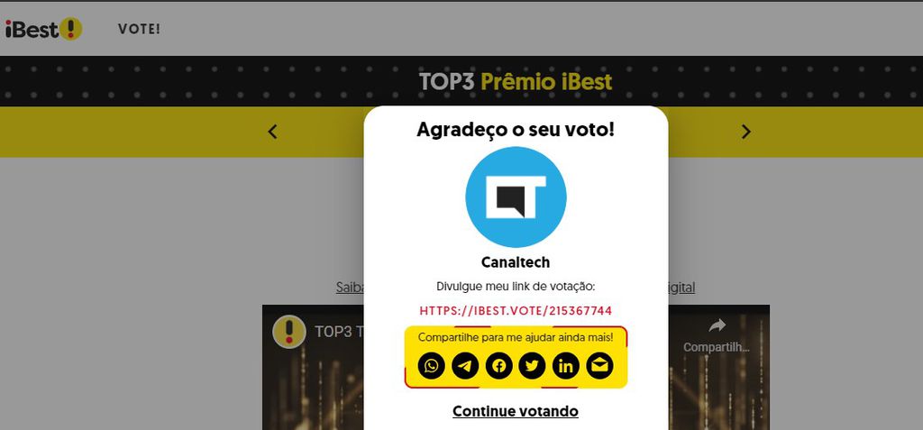 Prêmio iBest 2021 está na reta final e o seu voto vai ajudar o Canaltech - 7