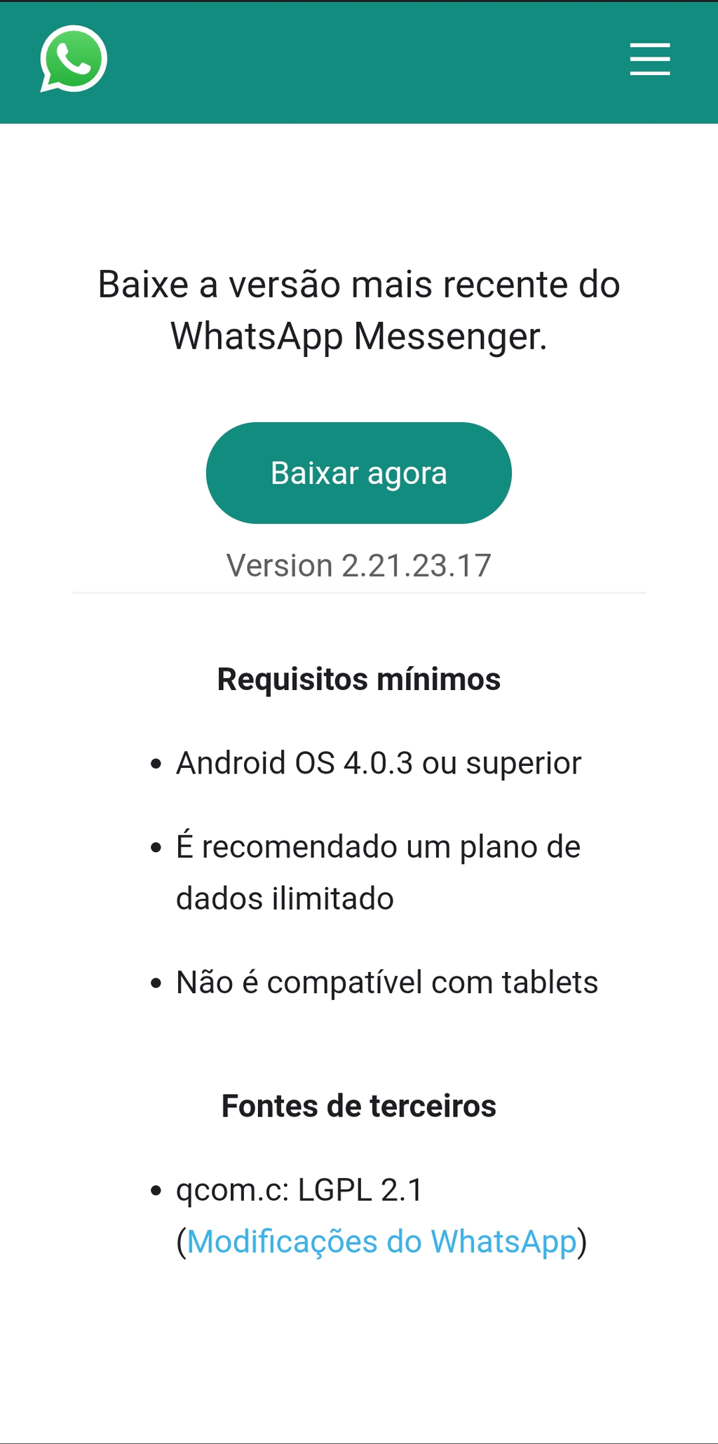 Como baixar o WhatsApp sem usar a Play Store - 2