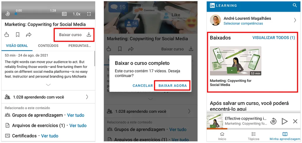 Como baixar vídeo do Linkedin - 3