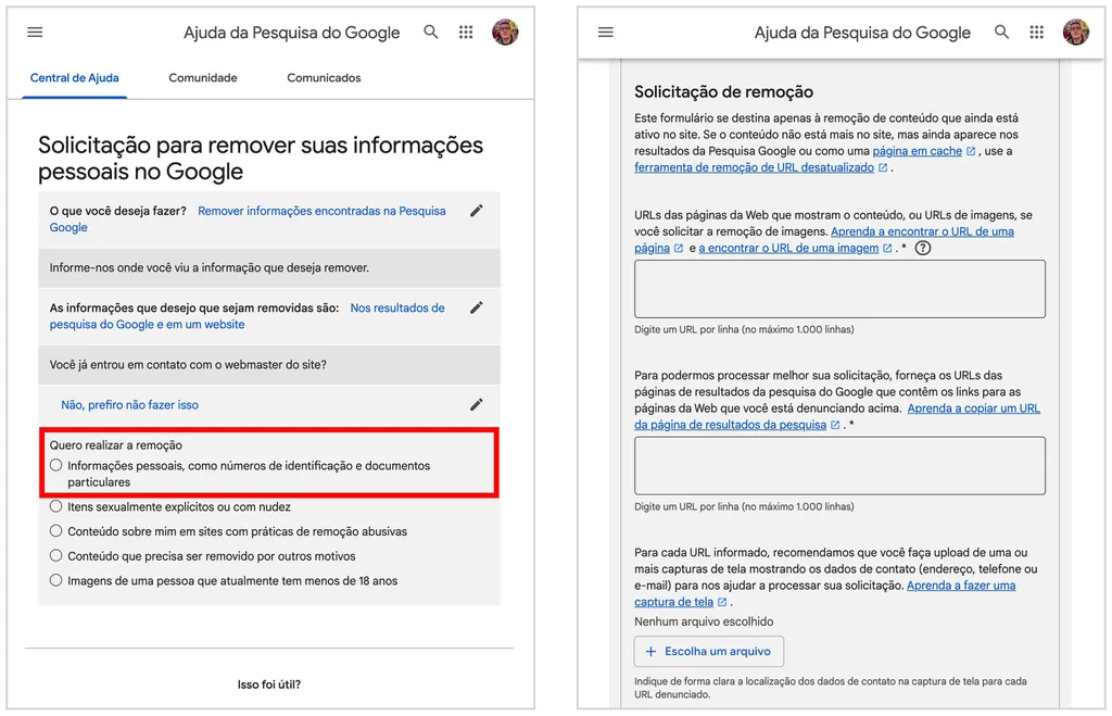 Como remover dados pessoais da busca do Google | E-mail, telefone e outros - 2