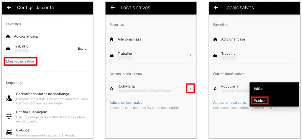 Como apagar o histórico de viagens do Uber - 3
