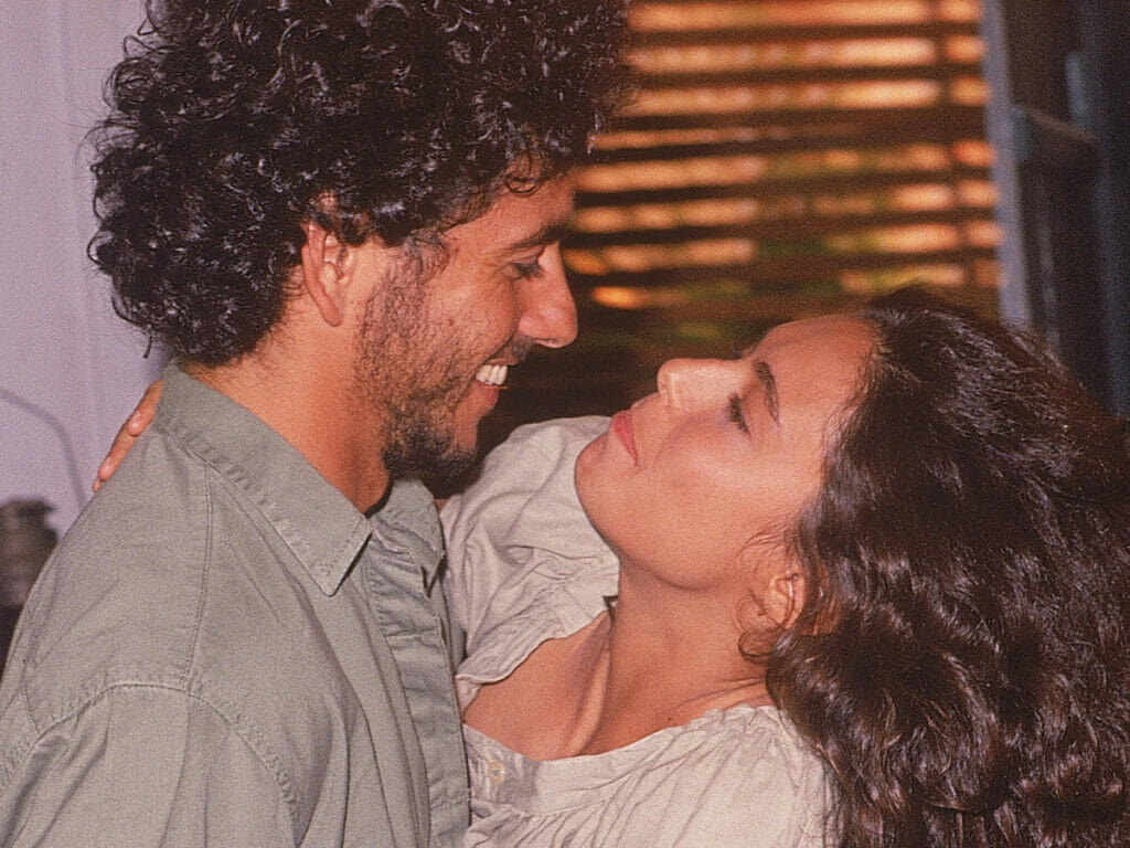 Marcos Palmeira e Giovanna Gold como Tadeu e Zefa de Pantanal em 1990