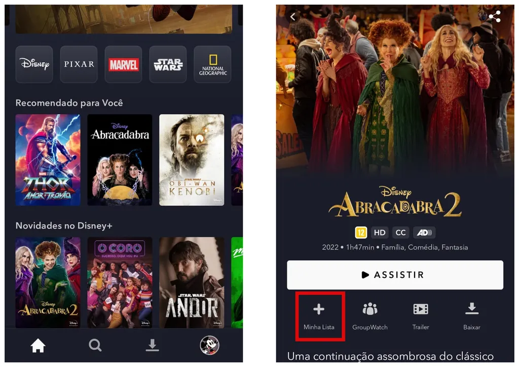 Como adicionar e excluir títulos da sua lista de filmes no Disney Plus - 3