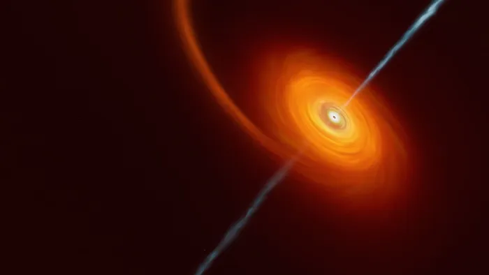 Buraco negro engole uma estrela e expele um jato em nossa direção - 1