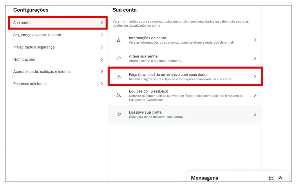 Como fazer backup completo da conta do Twitter - 2