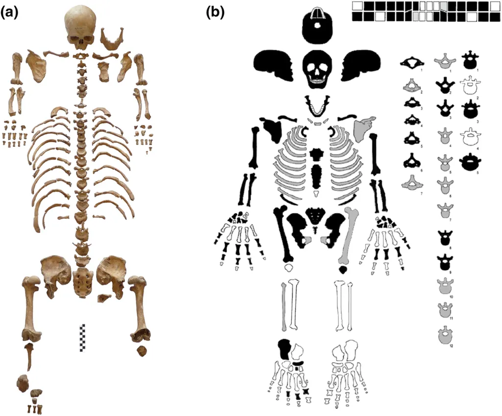 O esqueleto incomum do sujeito medieval polonês denunciaram 2 tipos diferentes de displasia, ou nanismo (Imagem: Matczak et al./International Journal of Osteoarcheology)