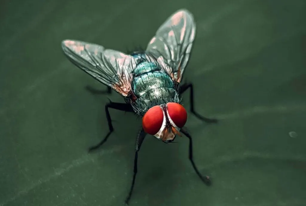 Com olhos vermelhos característicos, a mosca-da-fruta ou mosca-do-vinagre nos permite estudar genes com rapidez no laboratório (Imagem: twenty20photos/envato)