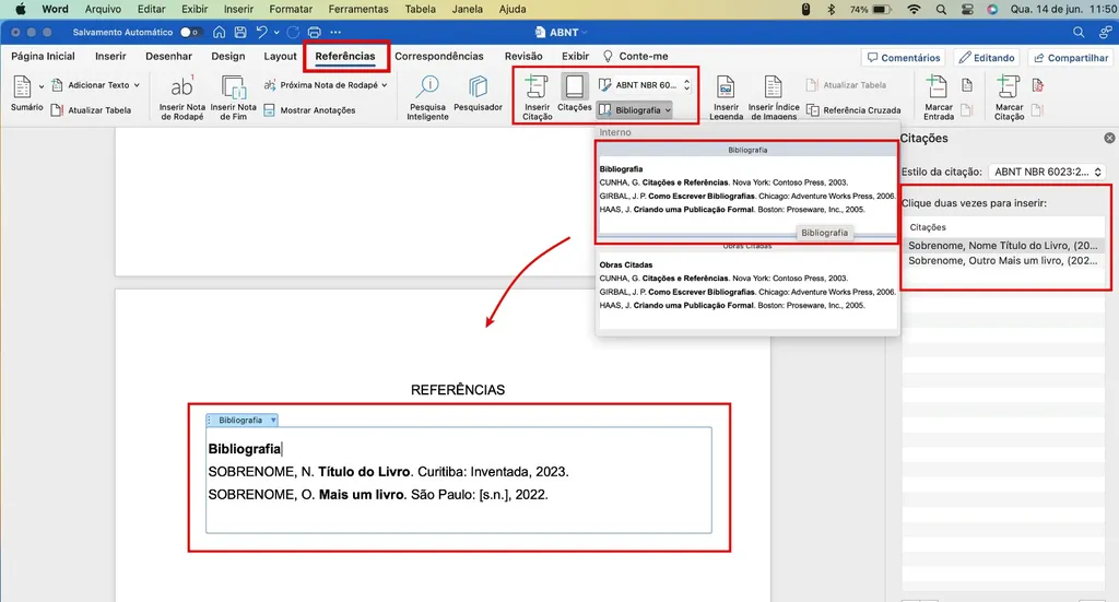 Como montar as referências automaticamente pelo Word