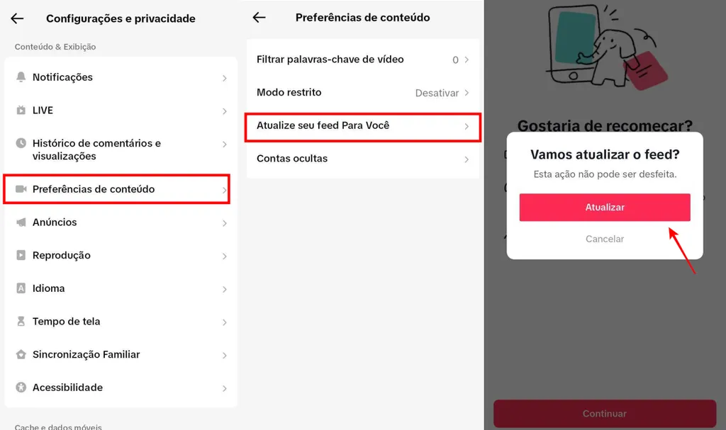 For You | Como resetar o feed 