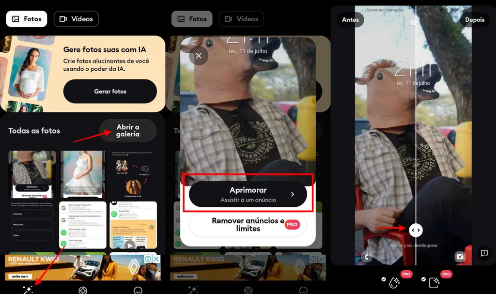 Remini | Como usar a IA para simular um ensaio de fotos grávida - 3