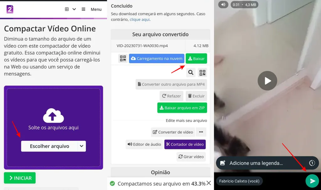 Como comprimir um vídeo para enviar no WhatsApp - 2