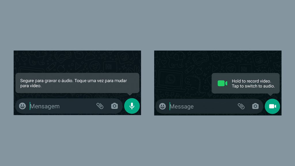 WhatsApp testa animação para mudar entre mensagens de áudio e vídeo - 3