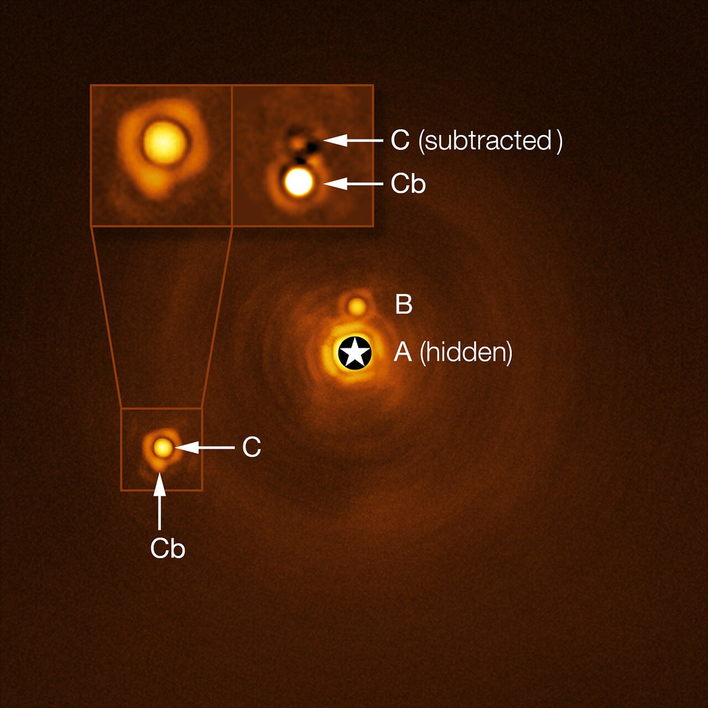 Foto mostra exoplaneta maior que Júpiter em sistema com três estrelas - 2