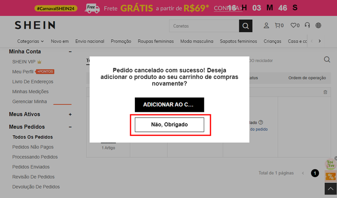 Como cancelar uma compra na Shein | Guia prático - 4