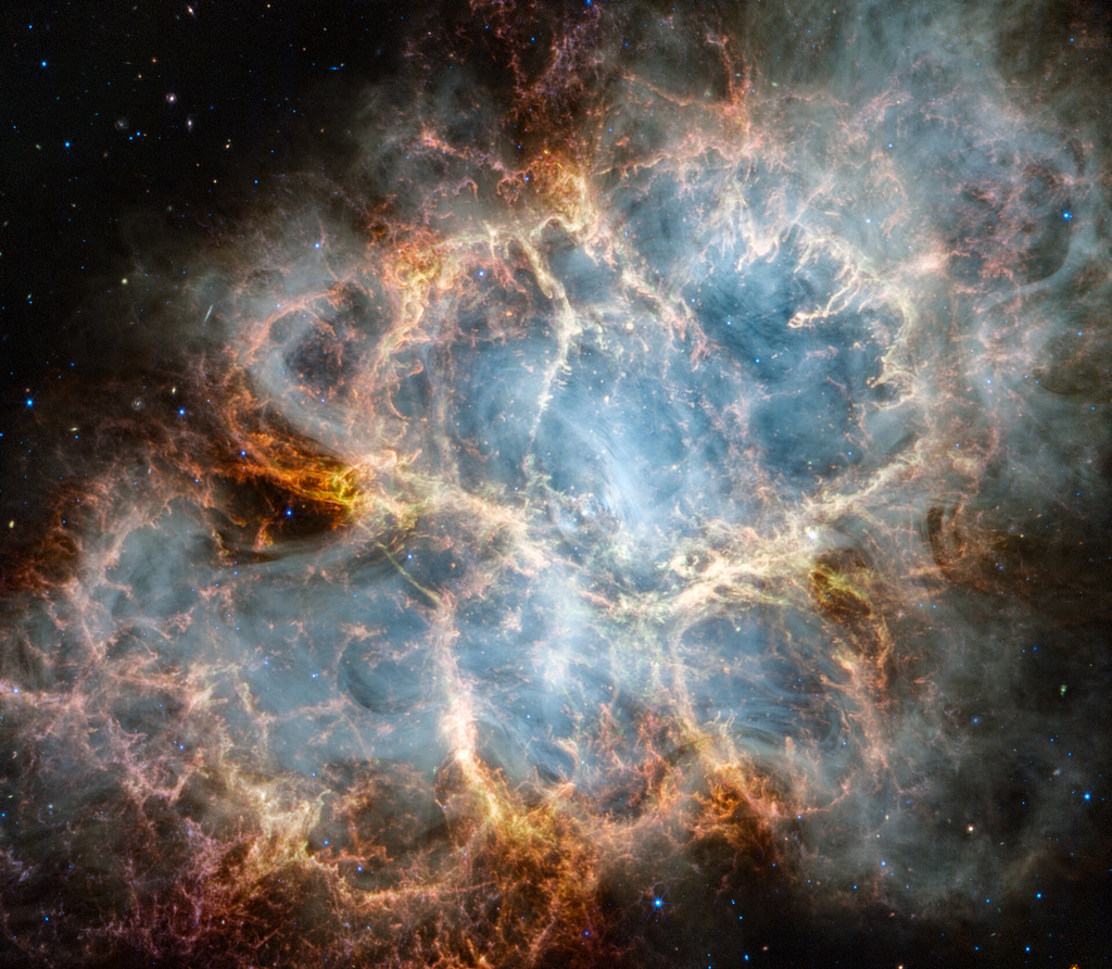 A Nebulosa do Caranguejo é visualmente impactante, mas imagine como seria ouvi-la? É isso que o LightSound pretende fazer (Imagem: NASA, ESA, CSA, STScI, T. Temim (Princeton University))