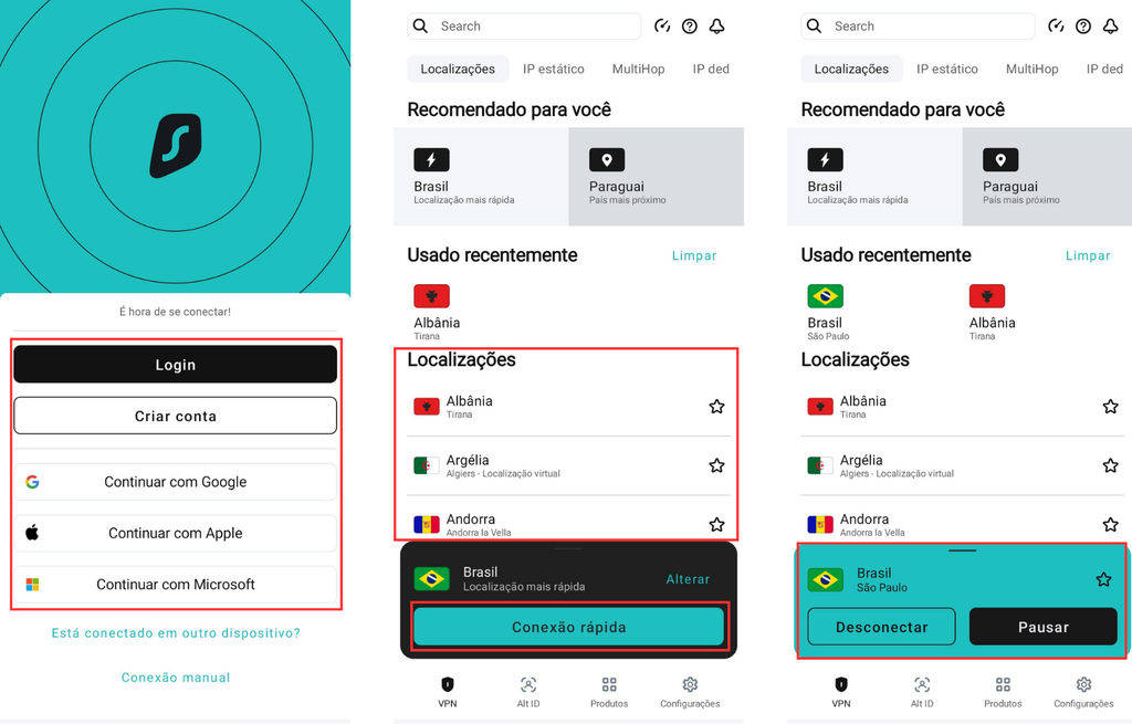 Como usar o Surfshark no celular (Imagem: Captura de tela/Canaltech)