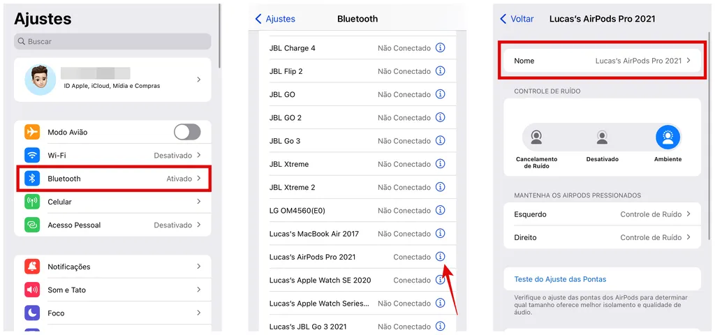 Como mudar o nome de um dispositivo ou acessório Bluetooth - 3