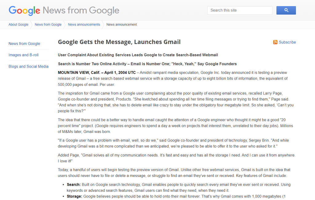 20 anos de Gmail | A “pegadinha” que mudou o e-mail para sempre - 2