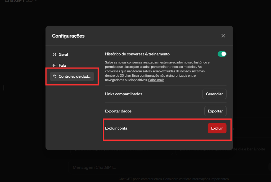 Como excluir a conta do ChatGPT e remover seus dados | Guia Prático - 2