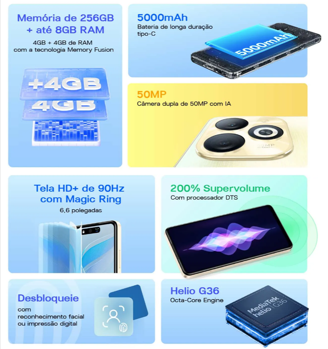 Infinix Smart 8 Pro chega ao Brasil com visual de iPhone por R$ 999 - 3