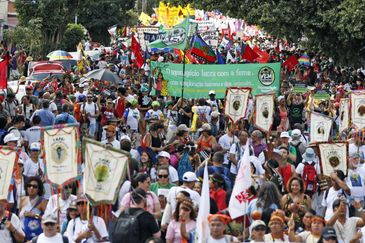 Bruno Peres/Agência Brasil Belém (PA), 14/11/2025 - Marcha Global pelo Clima, evento paralelo à COP30. Foto: Bruno Peres/Agência Brasil