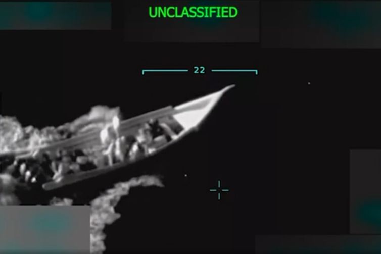 Venezuela, 03/09/2025 - Ataque a uma embarcação que realizava transporte de drogas na Venezuela. Foto: Donald Trump Truth Social/Divulgação