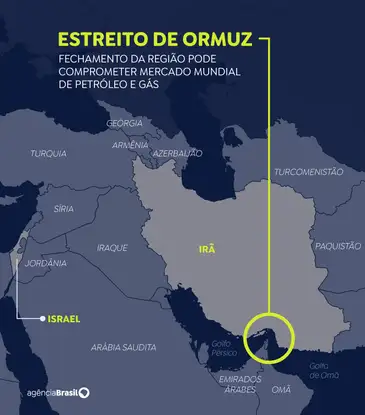 Arte/EBC Mapa Estreito de Ormuz