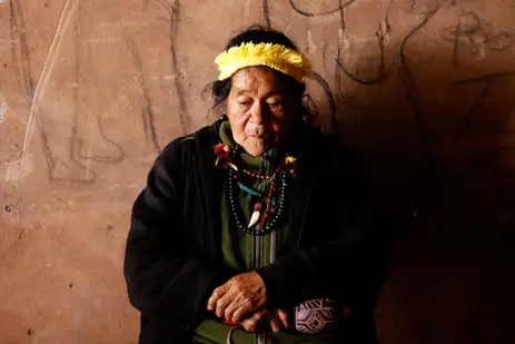 Tânia Rêgo/Agência Brasil Amambai (MS), 24/08/2024 -Vilma Savala, rezadeira, na Retomada Guapo’y Mirin Tujury, localizada ao lado da Reserva Indígena de Amambai. Foto: Tânia Rêgo/Agência Brasil
